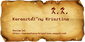 Keresztény Krisztina névjegykártya