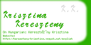 krisztina kereszteny business card